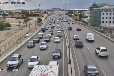 Bakıda tıxac olan yollar - SİYAHI