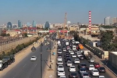 Bakıda tıxac olan yollar - SİYAHI