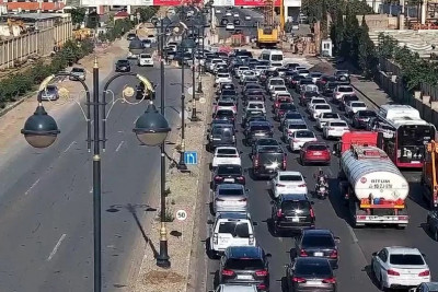 Bakıda tıxac olan yollar - SİYAHI