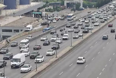 Bakıda tıxac olan yollar - SİYAHI