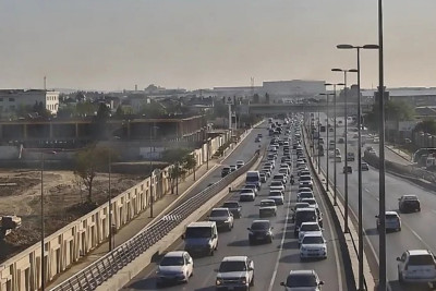 Bakıda tıxac olan yollar - SİYAHI