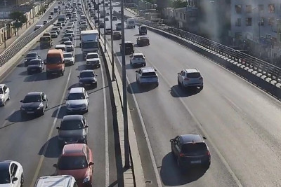 Bakıda tıxac olan yollar - SİYAHI