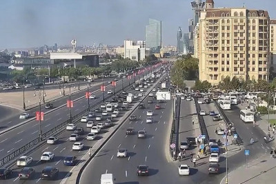 Bakıda tıxac olan yollar - SİYAHI
