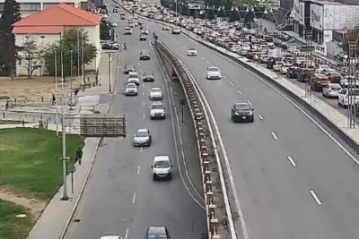 Bakıda tıxac olan yollar - SİYAHI