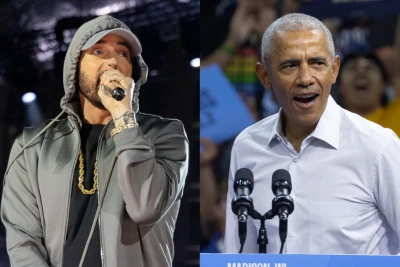 Barak Obama Harrisin dəstək mitinqində Eminemin repini oxuyub