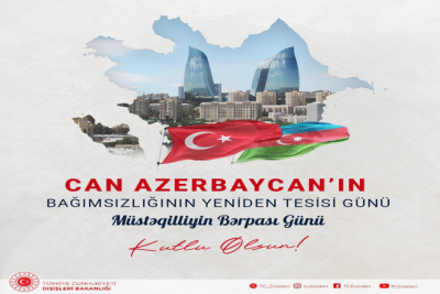 Türkiyə XİN Müstəqilliyin Bərpası Günü münasibətilə paylaşım edib