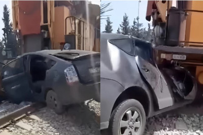 Bakıda avtomobil qatarla toqquşdu: ÖLƏN VAR