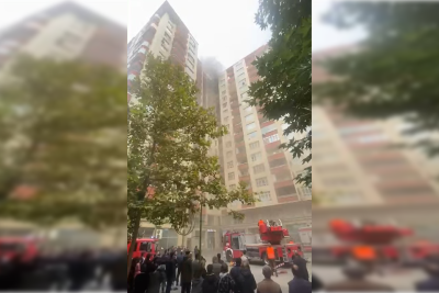 Bakıda yaşayış binasında yanğın söndürülüb, 12 nəfər tüstüdən zəhərlənib - VİDEO - YENİLƏNİB-3