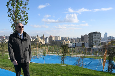 Prezident İlham Əliyev Bakıda Mərkəzi Parkın üçüncü hissəsinin açılışında iştirak edib - YENİLƏNİB