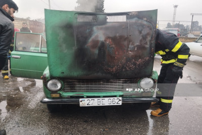 Xaçmazda avtomobil yanıb - FOTO