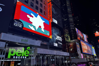 “Times Square” meydanında Azərbaycanın ərazi bütövlüyünün əks olunduğu xəritə nümayiş olunub