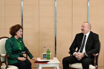 Azərbaycan Prezidenti İlham Əliyev Şimali Makedoniya Prezidenti ilə görüşüb
