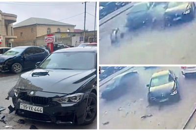 Yola baxmadan geriyə dönən “Prius” sürücüsü “BMW”yə çırpıldı - VİDEO
