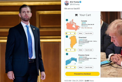 Trampın oğlu Erik gələcək Amerikanın “qaytarılacaq” torpaqlarından bir səbət toplayıb