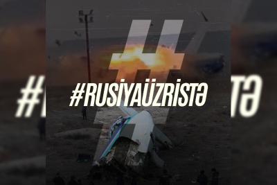 AZAL-ın təyyarəsinin qəzaya uğramasından sonra "#Rusiyaüzristə" həştəqi - FOTO