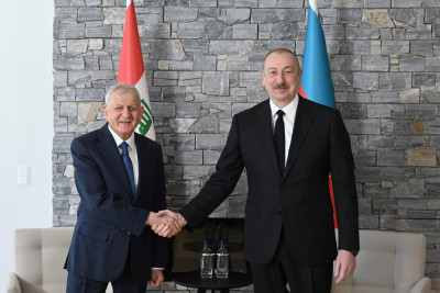 Prezident İlham Əliyev Davosda İraq Prezidenti ilə görüşüb