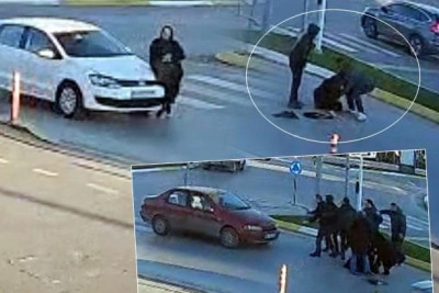 Türkiyədə qadını bir dəqiqəyə iki avtomobil vurub - VİDEO