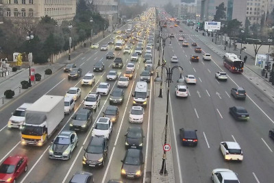 Bakının bir sıra yollarında tıxac müşahidə olunur