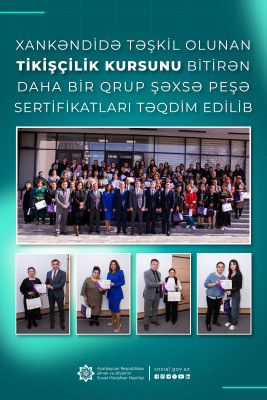 Xankəndidə tikişçilik kursu məzunlarına sertifikat verilib