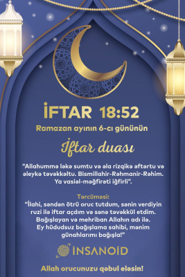 Sabah Ramazan ayının altıncı günüdür – NAMAZ VAXTLARI/FOTO