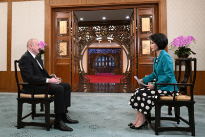 Prezident İlham Əliyev Pekində Çinin CGTN telekanalına müsahibə verib