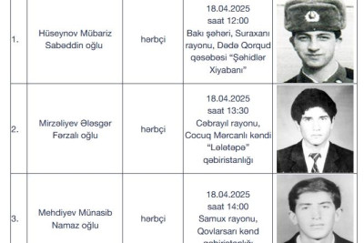 Birinci Qarabağ müharibəsinin daha üç itkin şəhidi dəfn olunacaq - FOTO