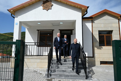 Prezident İlham Əliyev Laçın rayonunun Bəylik kəndinin açılışında iştirak edib - FOTO