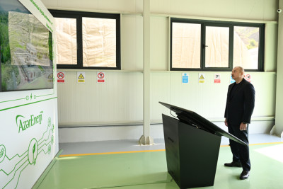 Prezident İlham Əliyev Laçında “Aşağı Malıbəyli” və “Mirik” su elektrik stansiyalarının açılışında iştirak edib