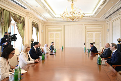 Azərbaycan Prezidenti İlham Əliyev Şimali Makedoniya Assambleyasının sədrini qəbul edib