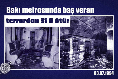 Bakı metrosunda ermənilər tərəfindən təşkil olunan terror aktından 31 il ötür