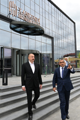 Prezident İlham Əliyev “Xankəndi” Biznes Mərkəzinin açılışında iştirak edib