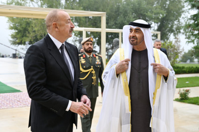 Birləşmiş Ərəb Əmirliklərinin Prezidentinin Şuşada rəsmi qarşılanma mərasimi olub - FOTO