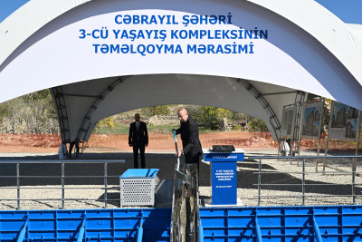 Cəbrayıl şəhərində ikinci və üçüncü yaşayış komplekslərinin təməli qoyulub