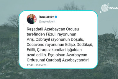 Vətən müharibəsinin xronikası: 15 oktyabr 2020-ci il