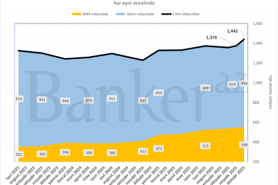 Əcnəbilərin manatda uzunmüddətli əmanətləri tarixi rekord yeniləyib - FOTO