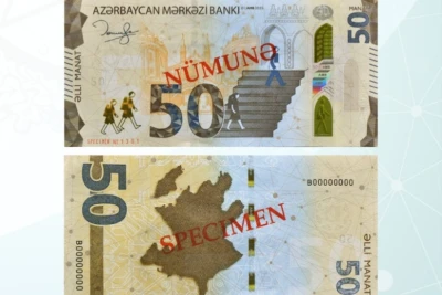 Azərbaycanda yenilənmiş 50 manatlıq kağız pul nişanları tədavülə buraxılır