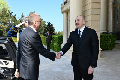 Latviya Prezidentinin rəsmi qarşılanma mərasimi olub