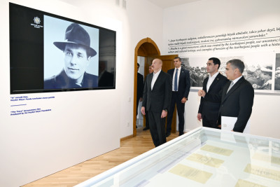 Azərbaycan və Türkmənistan prezidentləri Şuşada "Heydər Əliyev və Qarabağ" sərgisi ilə tanış olublar