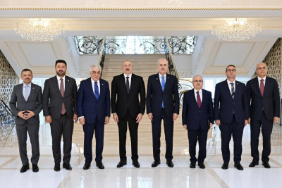 Prezident İlham Əliyev Türkiyə Böyük Millət Məclisi sədrinin rəhbərlik etdiyi nümayəndə heyətini qəbul edib