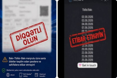 ADY Bakı–Tbilisi–Bakı qatarına saxta bilet satışı ilə bağlı xəbərdarlıq edib