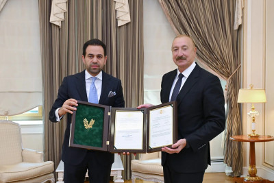 Prezident İlham Əliyevə "Zayed İnsan Qardaşlığı Mükafatı"nın sertifikatı təqdim olunub