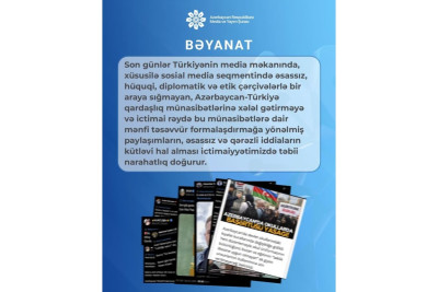 Media və Yayım Şurası Türkiyə mediasındakı paylaşımlarla bağlı Bəyanat yayıb