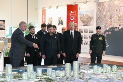 Prezident İlham Əliyev və Rusiyanın Çeçenistan Respublikasının başçısı "Bakı Ağ Şəhər"də olublar