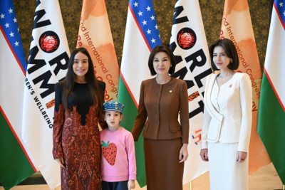 Leyla Əliyeva Səmərqənddə Uşaqların rifahına investisiya mövzusunda Ümumdünya Sammitinin açılışında iştirak edib